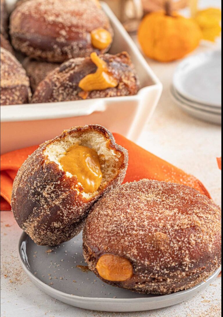 Pumpkin Spice Cream-Filled Donuts