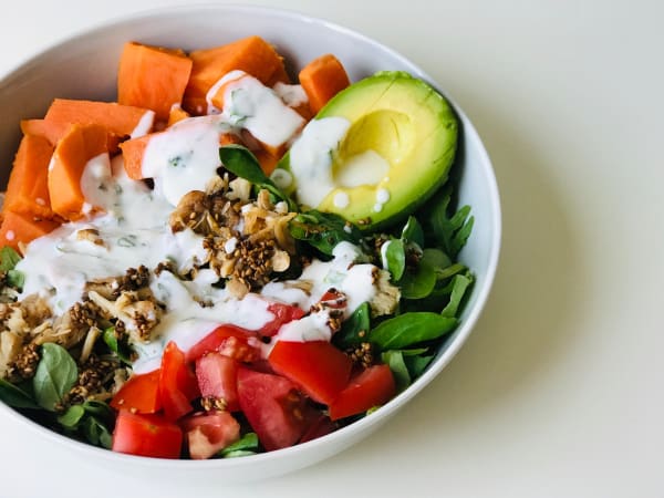 Avocado Mojo Bowls with Sweet Potato and Chicken