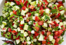 Middle Eastern Salad with Lemony Mint Dressing Middle Eastern Salad with Lemony Mint Dressing