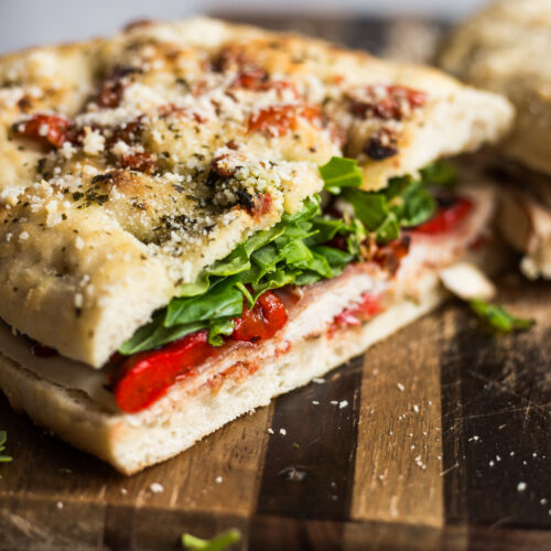 Trader Joe's Sun-Dried Tomato Focaccia Turkey Sandwich