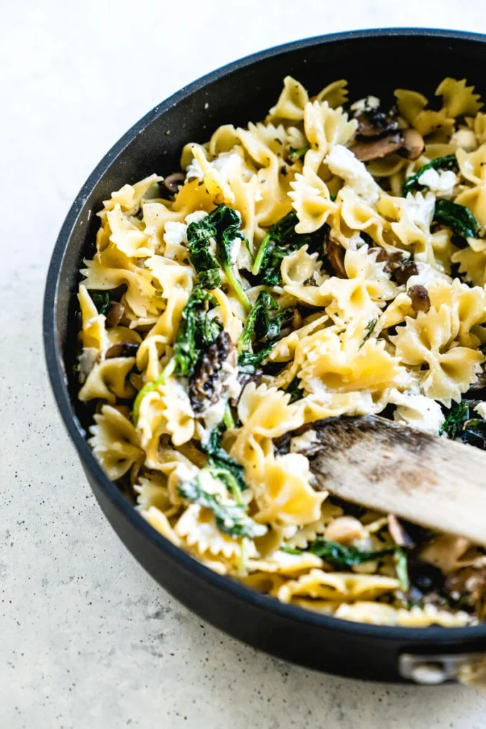 Date Night Mushroom Pasta with Goat Cheese