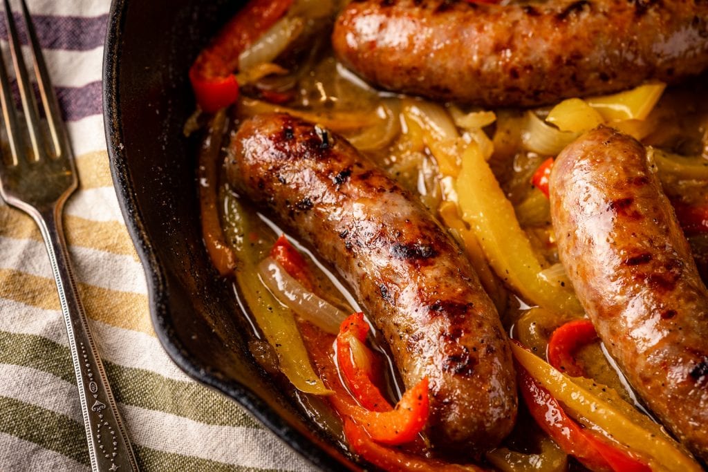 Grilled Sausage and Peppers with Garlic Aioli