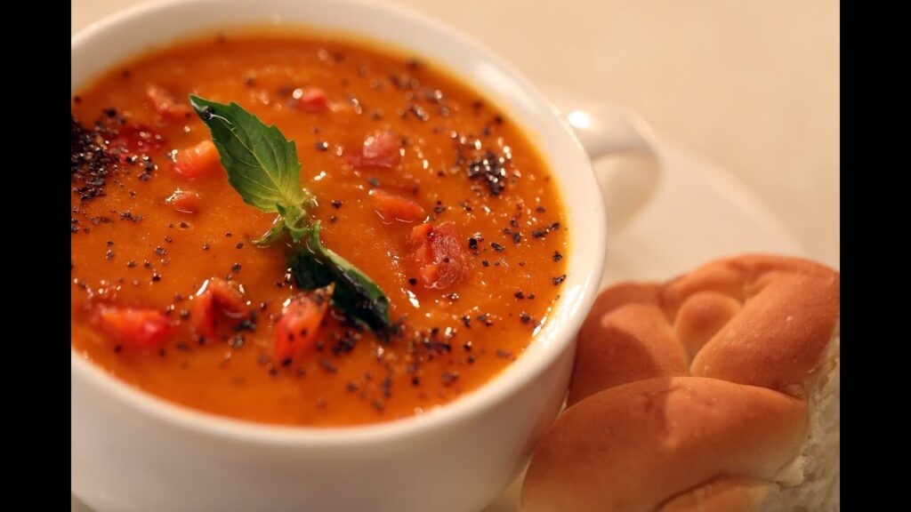 Roasted Red Pepper and Eggplant Soup with Curry Spices