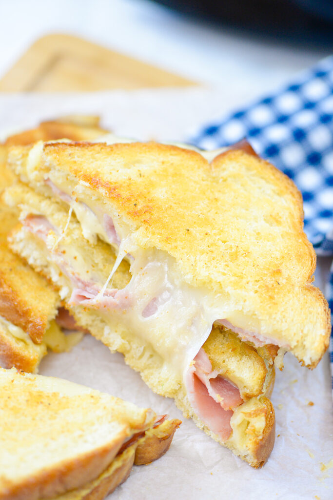 Air Fryer Hot Ham And Cheese Sandwich